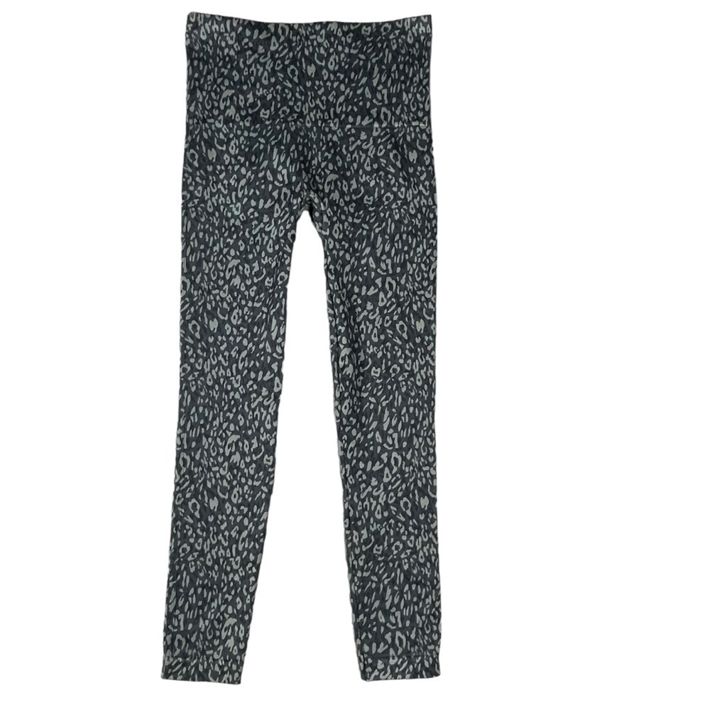 Spanx Look At Me Now Seamless Indigo Leopard Print Crop Leggings - Sz M